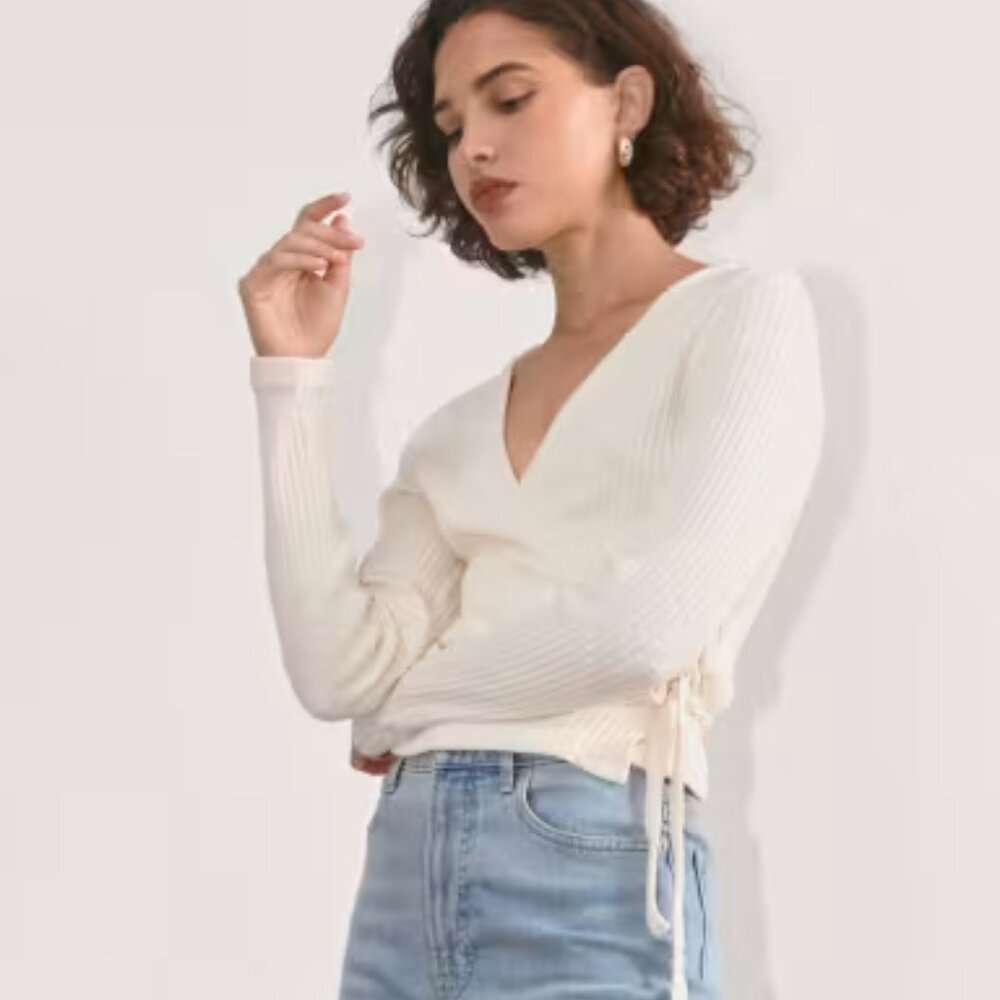 NWT Everlane The Cozy Rib Wrap Sweater